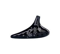 Ceramic Ocarina Ocarina Instrument 12 Hole Professional Ocarina Instrument 12 Hole Ocarina Twelve Hole Ocarina Black Pottery(C)