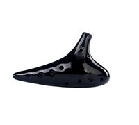 Ceramic Ocarina Ocarina Instrument 12 Hole Professional Ocarina Instrument 12 Hole Ocarina Twelve Hole Ocarina Black Pottery(B)