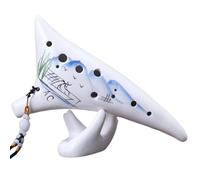 Ceramic Ocarina Ocarina Instrument Hole Dark Brown Music Instruments Smooth Appearance Easy To Learn Alto C Key 12 Holes(Fishing man)