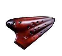 Ceramic Ocarinas 16 Holes Alto C Key AC Triple Ocarina Professional Musical Instruments Deep Red