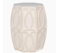 Ceramic Octagonal Garden Stool, Glazed Multi Use Drum Decorative Ceramic Garden Stool Classic, Modern, Practical, Makeup Room, Balcony, Patio Indoor & Outdoor Furniture Decoration (White)