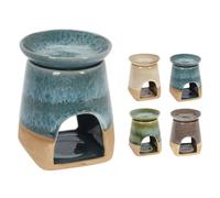 Ceramic Oil Burner | Tea Light Wax Melt Burner | Elegant Wax Melt & Essential Oil Warmer in Assorted Colours - One Supplied