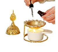 Ceramic Oil Diffuser Lamp - Ceramic Oil Diffuser Wax, Wax Melt Holder | ceramic and metal Simple Aromatherapy Candle Holder with Gold color, Home Decor for Bedroom, Living Room