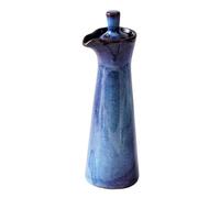 Ceramic Oil Dispenser - Blue Enameled Bottle 120ml | Traditional Japanese Ceramic Soy Sauce Dispenser | Countertop Storage Container With S Finish