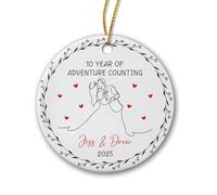 Ceramic Ornament 10 Year Of Adventure Counting Ceramic Hanging Funny Christmas Tree Decoration Unique Ceramics Xmas Ornament For Party Home Decor Holiday