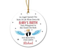 Ceramic Ornament An Angel Opened The Book Of Life Ceramic Hanging Unique Christmas Baubles Double Sided Ceramics Xmas Ornament For Home Decor Family Party