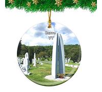 Ceramic Ornament Barre Hope Cemetery Vermont Travel Ceramic Hanging Unique Christmas Baubles Funny Ceramics Xmas Ornament For Family Holiday Home Decor 7.3CM