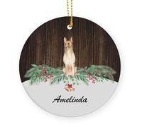 Ceramic Ornament Belgian Malinois Ceramic Hanging Custom Christmas Baubles Decoration Ceramics Xmas Ornament For Vacation Holiday Friends 7.3 Cm