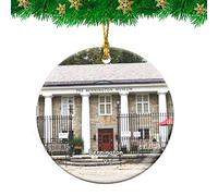 Ceramic Ornament Bennington Museum Vermont Travel Ceramic Hanging Personalised Christmas Baubles Double Sided Ceramics Xmas Ornament For Party Holiday Home Decor 7.3CM