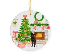 Ceramic Ornament Custom Australian Kelpie Dog Ceramic Hanging Custom Christmas Baubles Multi-Colour Ceramics Xmas Ornament For Vacation Gift Holiday 7.3 Cm