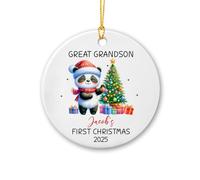 Ceramic Ornament Great Grandson Ceramic Hanging Keepsake Christmas Baubles Personalised Ceramics Xmas Ornament For Holiday Family Home Decor 7.3CM