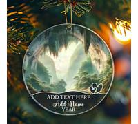 Ceramic Ornament Hang Son Doong Vietnam Ceramic Hanging Novelty Christmas Baubles Cute Ceramics Xmas Ornament For Friends Vacation Family 7.3 CM