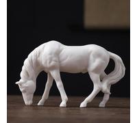 DECRZPB Ceramic Ornament Horse Handcrafted White Porcelain Sculpture Arts Home Decor Office Wedding Gift