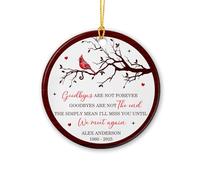 Ceramic Ornament I'Ll Miss You Until We Meet You Again Ceramic Hanging Personalised Christmas Baubles Keepsake Ceramics Xmas Ornament For Home Decor Holiday Family 7.3CM