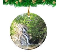 Ceramic Ornament Jamaica State Park Vermont Travel Ceramic Hanging Unique Ceramics Xmas Ornament Personalised Christmas Baubles For Family Party Holiday 7.3CM