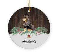 Ceramic Ornament Lancashire Heeler Ceramic Hanging Custom Ceramics Xmas Ornament Multi-Colour Christmas Tree Decoration For Friends Holiday Vacation 7.3 Cm