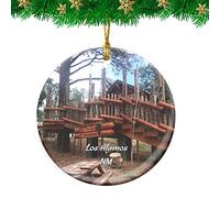Ceramic Ornament Los Alamos Nature Center New Mexico Travel Ceramic Hanging Double Sided Christmas Tree Decoration Personalised Ceramics Xmas Ornament For Party Home Decor Family 7.3CM