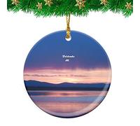 Ceramic Ornament Pool Fairbanks Alaska Travel Ceramic Hanging Double Sided Christmas Baubles Personalised Ceramics Xmas Ornament For Family Holiday Home Decor 7.3CM