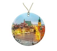 Ceramic Ornament Warsaw Poland Cityscape Ceramic Hanging Funny Christmas Baubles Personalised Ceramics Xmas Ornament For Holiday Home Decor Party