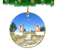 Ceramic Ornament Wounded Knee Massacre Monument South Dakota Travel Ceramic Hanging Funny Christmas Tree Decoration Unique Ceramics Xmas Ornament For Family Holiday Party 7.3CM