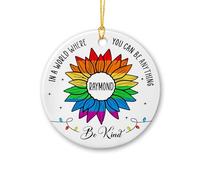 Ceramic Ornament You Can Be Anything Ceramic Hanging Keepsake Christmas Baubles Double Sided Ceramics Xmas Ornament For Family Home Decor Holiday 7.3CM