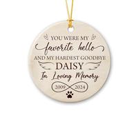 Ceramic Ornament You Were My Favorite Hello Ceramic Hanging Double Sided Ceramics Xmas Ornament Novelty Christmas Tree Decoration For Home Decor Party Family 7.3CM