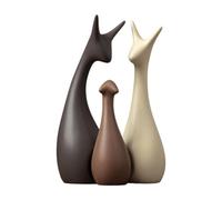 Ceramic Ornaments, Ceramic Family Of 3 Sculpture | Modern Ceramic Animal Figure 3 | Family Art Collection Crafts, Fun Home Decor for Living Room E