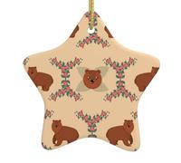 Ceramic Ornaments For Christmas Tree Flower Bear Cartoon Christmas Star Ornament Hanging Pendant Decorations Cute Christma Home Decorations Xmas Gifts