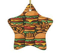 Ceramic Ornaments with Stylish many cute burgers Prints, Suitable for Home and Store Holiday Decorations