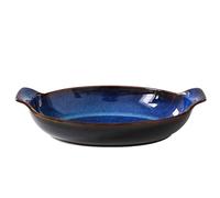 Ceramic Oven Dish,Ceramic Baking Dish with Handle, Oval Lasagna Pan, Casserole Dish, Microwave and Oven Safe.-blue-24x12.5x6cm, 400ml