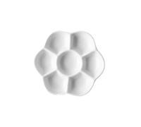 Ceramic Paint Palette Round Flower Ceramic Palette For Watercolor Gouache Painting Plum Flower Palette Art Supplies(8.5cm)