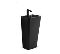 Ceramic Pedestal Sink - Retro Integrated Design with Faucet and Drain Kit for Stylish Bathroom Spaces