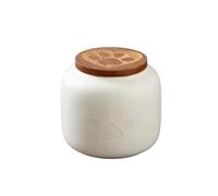 Ceramic Pet Ashes Storage Box 180/500ml, Cute Cremation Urn for Dog Cat Ashes in Multiple Colors(-White-180ml)