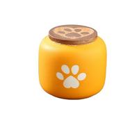 Ceramic Pet Ashes Storage Box 180/500ml, Cute Cremation Urn for Dog Cat Ashes in Multiple Colors(-Yellow-180ml)