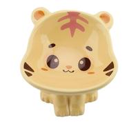 Ceramic Pet Bowl Cute Tiger Design Raised Slanted