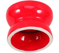 Ceramic Pet Bowl High Feet Slanted Mouth Red Feeding Dish