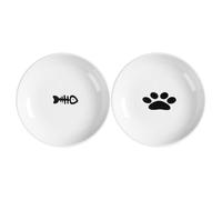 Ceramic Pet Bowl Set - Friendly Ceramic Cat Bowls With Nonslip Silicone Bottom | 3pcs Ceramiic Cat Bowls | Set Of 3 Heatproof Feeding Dishes For Indoor Cats, Small Dogs, Kittens, Rabbits