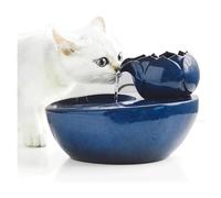 Ceramic Pet Fountain Automatic Circulating Cat Water Dispenser w/Ultra-Quiet Pump 1.5L/51 oz Drinking for Cats and Dogs(Blu)