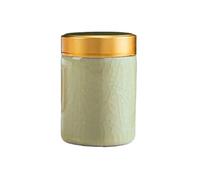 Ceramic Pet Memorial Urn with Cracked Glaze Finish, Modern Leaf Design Ashes Container for Small Animals Cremation(A1)