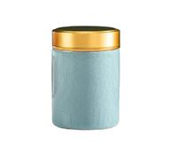 Ceramic Pet Memorial Urn with Cracked Glaze Finish, Modern Leaf Design Ashes Container for Small Animals Cremation(E)