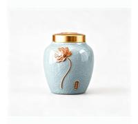 Ceramic Pet Urn Cremation Keepsake The lotus relief is elegant and graceful Small Memorial Elegant Holder with Pet-Shaped Lid for Cat or Dog Ashes