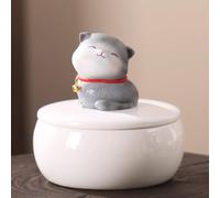 Ceramic Pet Urn for Ashes, Small Ceramic Pet Funeral Burial Box, Cremation Keepsake for Small Animals, Cats, Dogs, Rabbits, Hamsters, Bird(Cat B)