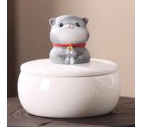 Ceramic Pet Urn for Ashes, Small Ceramic Pet Funeral Burial Box, Cremation Keepsake for Small Animals, Cats, Dogs, Rabbits, Hamsters, Bird(Cat C)