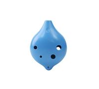 Ceramic Piccolo 12 Hole Alto AC Ocarina For Beginners In The Key Of C(Blue 6-hole AC flat mouth model)