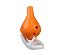Ceramic Piccolo 6 Hole Ocarina Beginner Instrument Middle C Key(Orange)