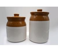 Ceramic Pickle Jars with Lid | Barni | Containers | Storage Jar for Spice chatni | Hand Painted Ceramic Barni | Achar ki Barni | Dining Table Container (500 ml and 1000 ml)