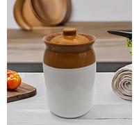 Ceramic Pickle Jars with Lid | Barni | Containers | Storage Jar for Spice Pickle chatni achar | Hand Painted Ceramic Barni | Achar ki Barni | Dining Table Container (1000 ml)