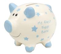 Ceramic Piggy Bank | Blue Pig design | 1 Pc