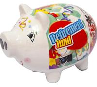 Ceramic Piggy Bank Coins Money Box Secure Safe Savings Cash Novelty Retirement Fund