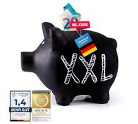 Ceramic piggy bank to write on with chalk - chalkboard piggy bank money box (XXL)